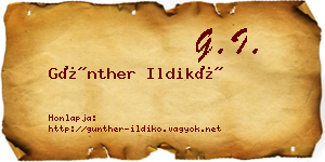 Günther Ildikó névjegykártya